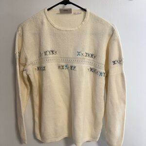 Northern Reflections Ivory Sweater with Ribbons cottage core